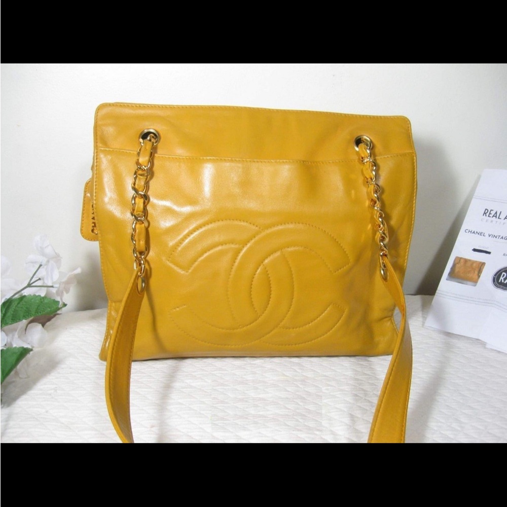Yellow Chanel cross body